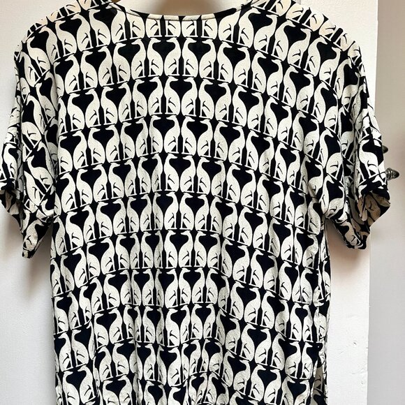 Vintage H&M Black and White Greyhound Patterned Shirt - Picture 2 of 7